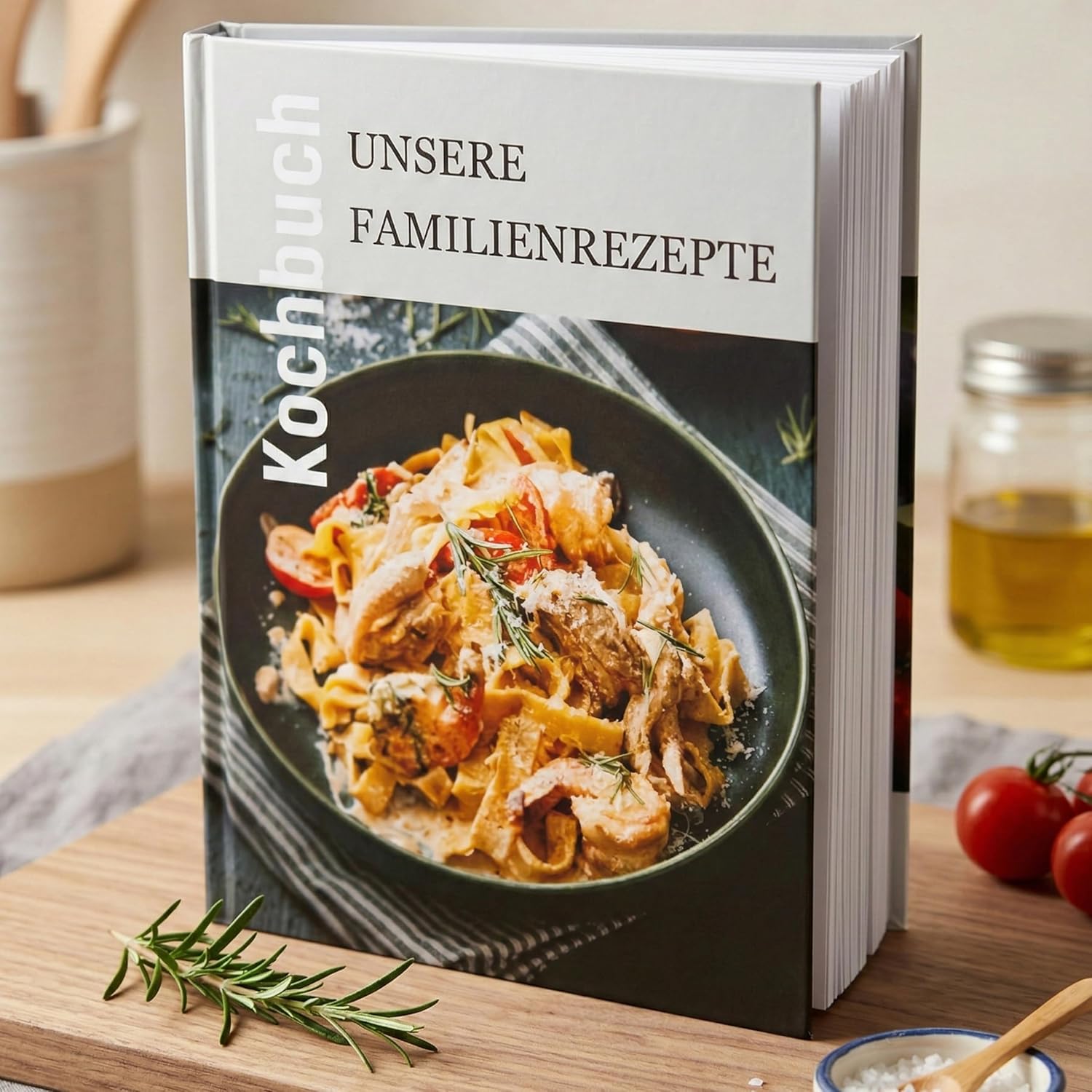 MatourLook Kochbuch - Unsere Familienrezepte - Hardcover-Rezeptbuch zum Selberschreiben